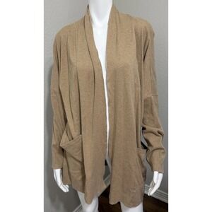Pact M L Women's Cardigan Organic Cotton natural Earthy Minimalist Boho Open